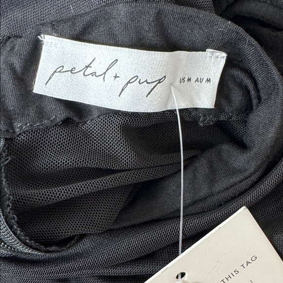 Petal & Pup Farrow Long Sleeve Midi Dress Size Medium Black NWOT - Picture 13 of 16